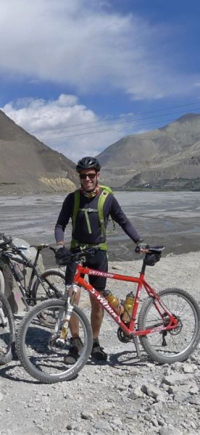 Nathaniel Lloyd Cycling on the  tour with redspokes